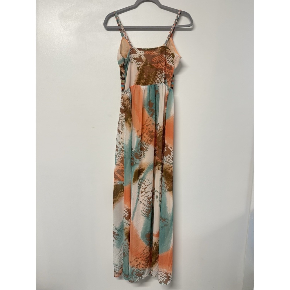 New BOSTON PROPER Multicolor  Embellished Waist Halter Maxi Dress Size 2  #28 - Picture 5 of 12